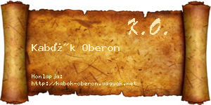 Kabók Oberon névjegykártya